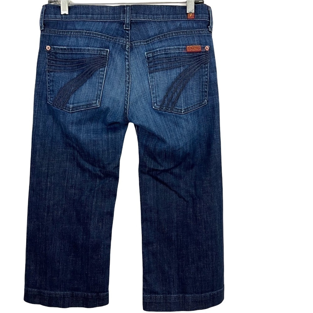 7 For All Mankind Dark Blue Cropped Ankle Jeans
